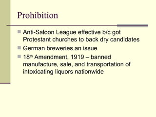 WWI and the aftermath