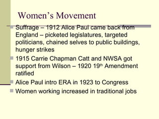 WWI and the aftermath