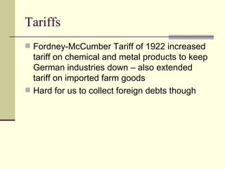 WWI and the aftermath