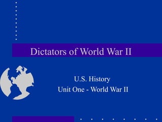 Dictators of World War II
U.S. History
Unit One - World War II
 