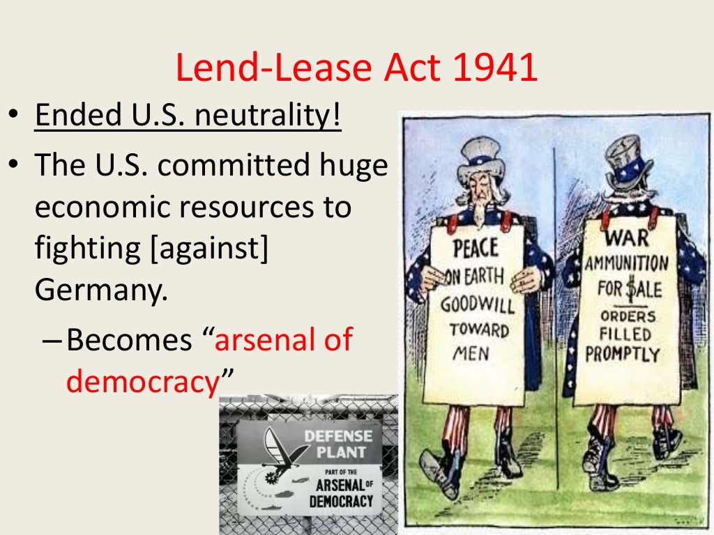 WWII Neutrality & Lend Lease