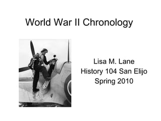 World War II Chronology Lisa M. Lane History 104 San Elijo Spring 2010 