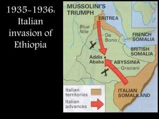 1935-1936:
Italian
invasion of
Ethiopia
 