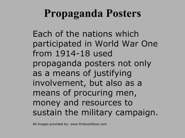 Wwi propaganda | PPT | Death, Injury, or Military Conflict | Sensitive ...