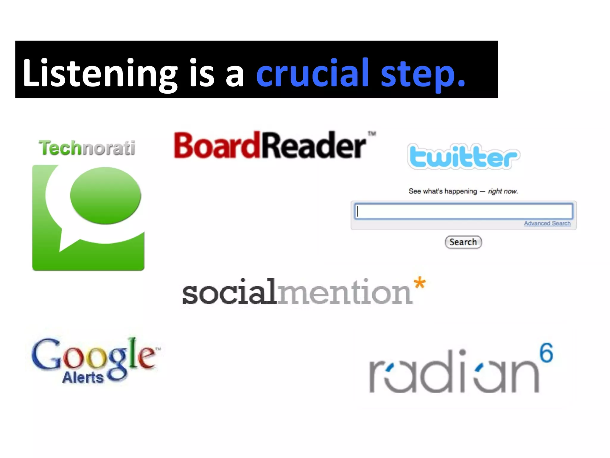 Listening is a  crucial step. 