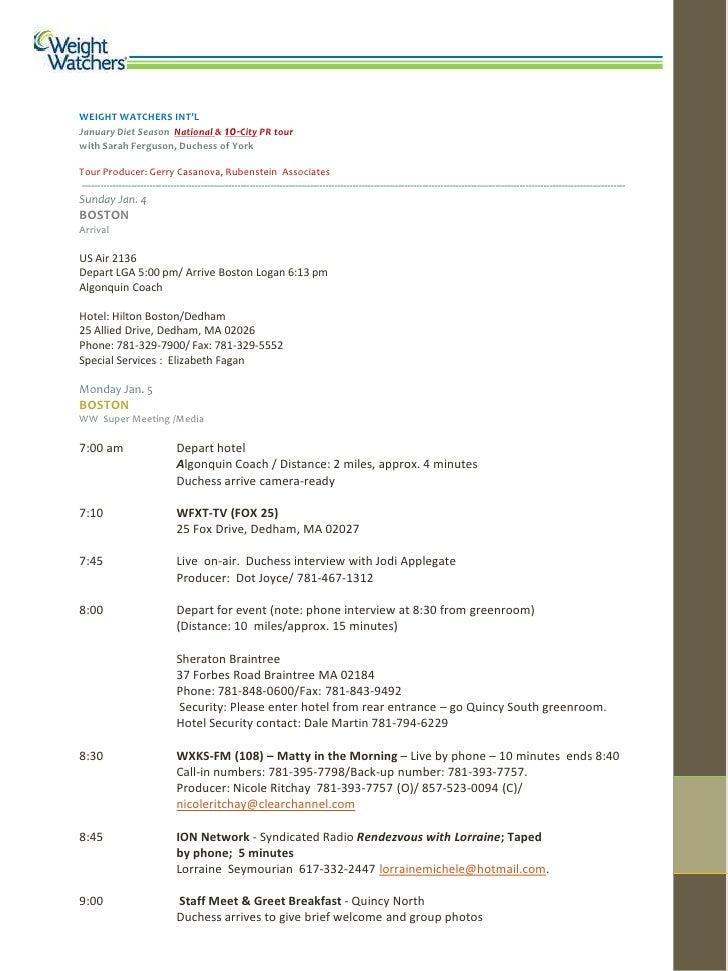 edi sample document schedule WW 10 MEDIA and Nat'l sample TOUR 718 City