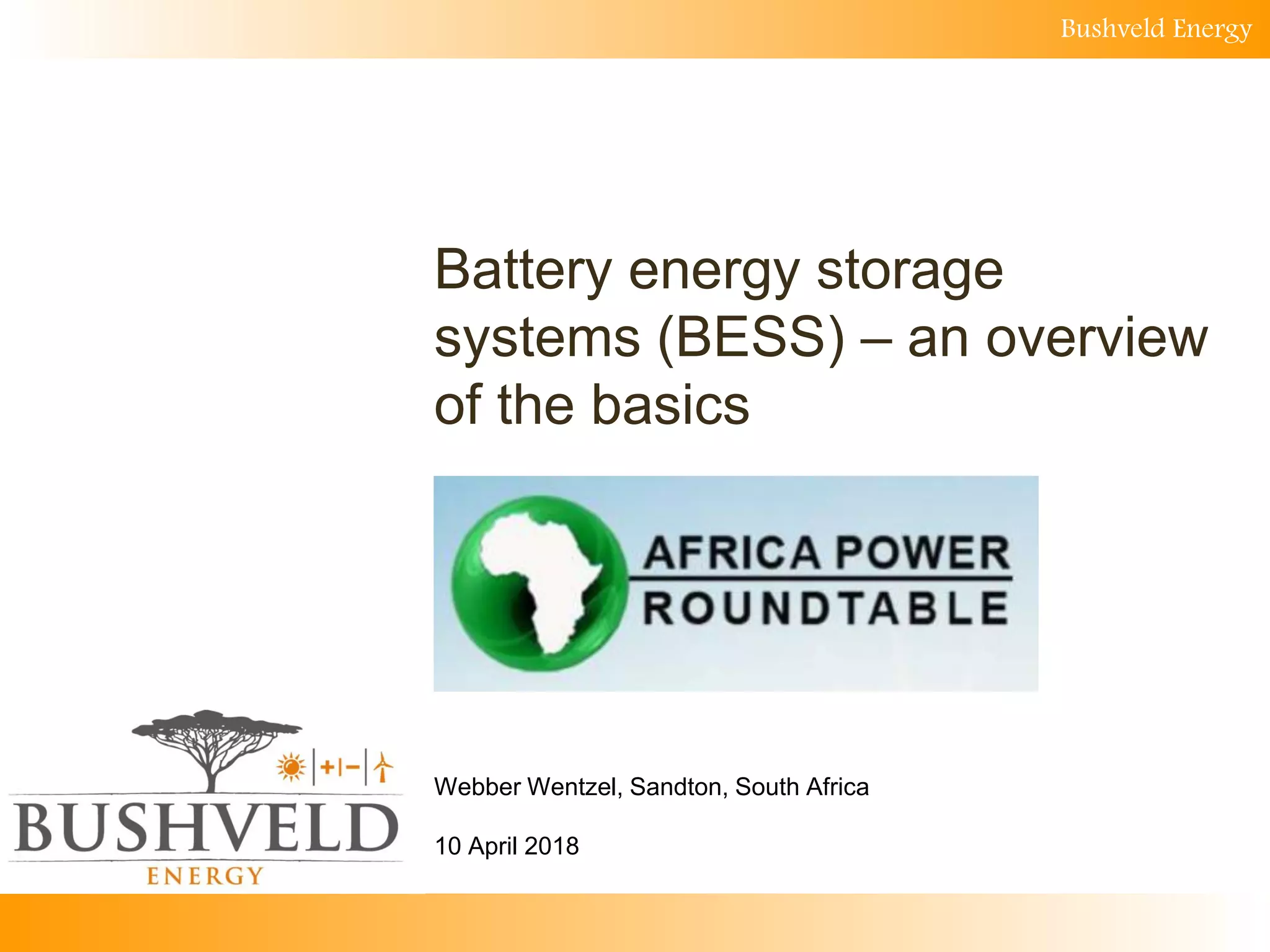 Battery energy storage systems (BESS) – an overview of the basics | PDF
