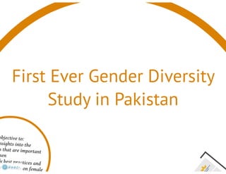 Gender Diversity Study Pakistan 2013