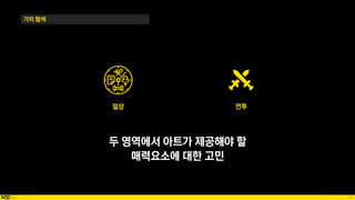 26
가치 탐색
전투
일상
두 영역에서 아트가 제공해야 할
매력요소에 대한 고민
 