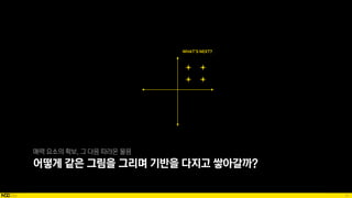 51
매력 요소의 확보, 그 다음 따라온 물음
어떻게 같은 그림을 그리며 기반을 다지고 쌓아갈까?
WHAT’S NEXT?
 