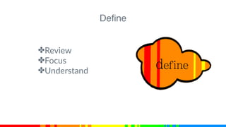 Define
✤Review
✤Focus
✤Understand
 