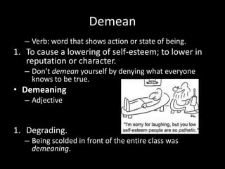 Despicable Example WW Vocab Lesson 1 (and elements of lit review) | PPTX