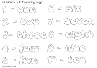Numbers 1 - 10 Colouring Page

marchena35.com

 