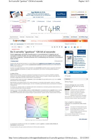 Se il cervello "gestisce" 126 bit al secondo

Pagina 1 di 3

cerca nel sito

Trade

Executive

Approfondimenti

Interviste

HR

PMI

Business Case

Professional

Cloud

Procurement

News

Video

Tweet

2

Share
Share

4

White Paper

Seguici anche su

HOME » HR » Approfondimenti » Se il cervello "gestisce" 126 bit al secondo
11

Eventi

6

PRODUTTIVITÀ

Se il cervello "gestisce" 126 bit al secondo
Come raggiungere alti livelli di performance e concentrazione? Il segreto sta nel
coniugare il livello di sfida che ogni attività porta con sé con le abilità dell'individuo
che le sta svolgendo. Tenendo presente che il multitasking non funziona. Il concetto di
State of Flow
di Emiliano Soldi*

18 Dicembre 2013

Quante volte nella giornata lavorativa ci si sente effettivamente padroni del proprio tempo e non in balia degli
eventi? Quanto spesso capita di sentirsi completamente focalizzati sull’attività corrente, con un forte senso di
controllo della situazione?
E ancora, con quale frequenza si riesce ad essere così concentrati da perdere quasi la cognizione del tempo?
Talmente coinvolti nel presente e su quello che si sta facendo, che ciò che ci circonda sembra passare in
secondo piano?
Lo State of Flow
Mihaly Csikszentmihalyi, professore ungherese di psicologia noto per le sue ricerche su felicità e creatività,
attraverso i suoi studi ha spiegato chiaramente quando l’essere umano è in grado di attivare quello stato che
permette di raggiungere alti livelli di performance e concentrazione.
Il principio guida è quello che mette in relazione il livello della sfida che ogni attività porta con sé, con le abilità
dell’individuo che le sta svolgendo.
Basti pensare a una partita di tennis. Se il vostro avversario è un tennista molto esperto, mentre voi, dall’altra
parte, conoscete appena le regole del gioco, ciò che vi troverete a sperimentare sarà una sensazione di ansietà e
inadeguatezza.
Al contrario se i campioni siete voi e dall’altra parte siete contrastati da un semplice giocatore della domenica, ciò
che sperimenterete sarà la noia più assoluta.
Quando invece il livello della sfida si attesta su livelli medio alti, ma parallelamente le capacità messe in campo
sono adeguate, il cervello riserva tutte le proprie risorse sull’esecuzione del compito, liberandosi da qualsiasi
distrazione e focalizzando tutte le proprie energie in quella direzione. Questo vuol dire “essere entrati nel flusso”.

IT Guide


-- Seleziona --

White Paper
Cinque passaggi per una corretta
migrazione alle reti Wi-Fi di nuova
generazione
Il protocollo 802.11ac è destinato a
diventare lo standard delle future
wireless LAN, grazie ai vantaggi in
termini di velocità, capacità e
affidabilità. Ma come fare il passaggio
dalla vecchia alla nuova configurazione? In questo
documento vengono illustrati i passi fondamentali

Così i progetti di collaboration
migliorano la competitività delle medie
aziende
Uno studio di Forrester esamina come
la tecnologia stia cambiando il modo di
lavorare delle persone e come le
aziende debbano rispondere attraverso
progetti di collaborazione e
comunicazione unificata (UC&C). E il cloud può
essere di aiuto in questo percorso

Diagramma degli stati in una relazione Sfida/Abilità

tutti i white paper

La spiegazione scientifica sta nel fatto che il cervello è in grado di gestire un numero molto limitato di
informazioni contemporanee.
Gli studi riportano che quel numero è all’incirca di 126 bit di dati al secondo.

http://www.ict4executive.it/hr/approfondimenti/se-il-cervello-gestisce-126-bit-al-seco... 22/12/2013

 