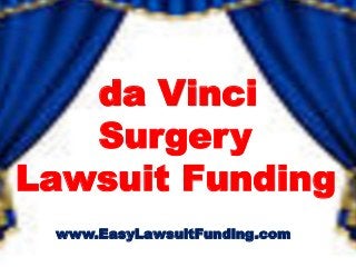 da Vinci
Surgery
Lawsuit Funding
www.EasyLawsuitFunding.com
 