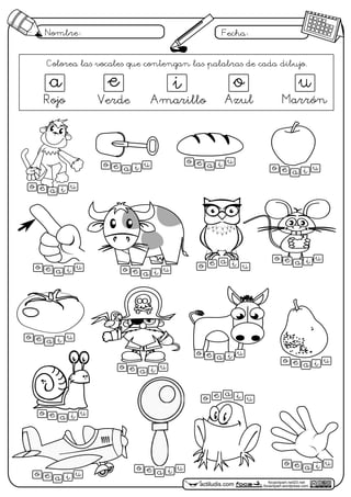 Las Vocales En Sus 4 Formas Con Dibujos