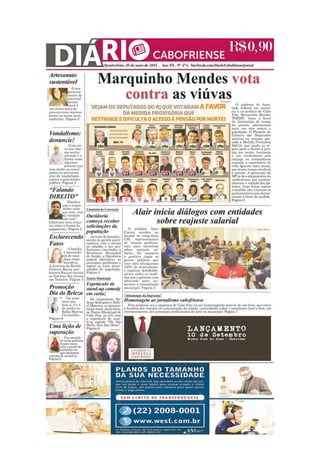 Jornal Diário Cabofriense - minha coluna "Cantinho das Ideias" 20 de maio