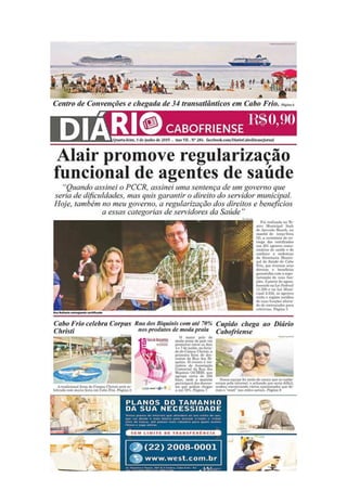 Jornal Diário Cabofriense - minha coluna "Cantinho das Ideias" 3 de junho