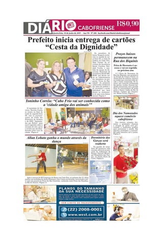 Jornal Diário Cabofriense - minha coluna "Cantinho das Ideias" 10 de junho