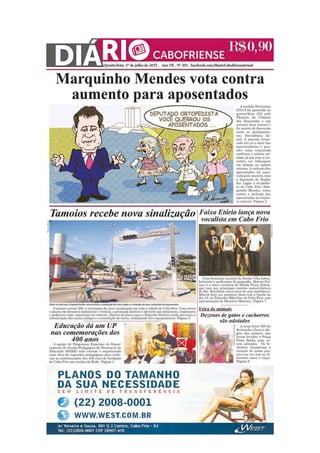 Jornal Diário Cabofriense - minha coluna "Cantinho das Ideias" 1º de julho