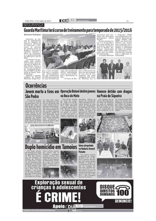 Jornal Diário Cabofriense - minha coluna "Cantinho das Ideias" 15 de julho de  2015