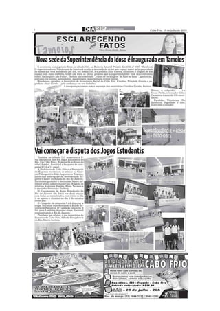 Jornal Diário Cabofriense - minha coluna "Cantinho das Ideias" 15 de julho de  2015