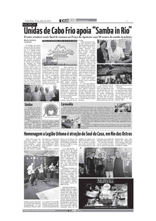 Jornal Diário Cabofriense - minha coluna "Cantinho das Ideias" 15 de julho de  2015