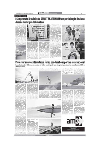 Jornal Diário Cabofriense - minha coluna "Cantinho das Ideias" 15 de julho de  2015