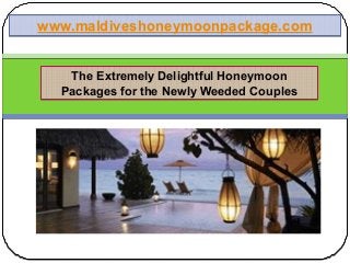 www.maldiveshoneymoonpackage.comwww.maldiveshoneymoonpackage.com
The Extremely Delightful Honeymoon
Packages for the Newly Weeded Couples
The Extremely Delightful Honeymoon
Packages for the Newly Weeded Couples
 
