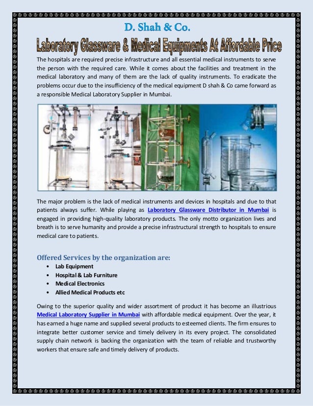 Laboratory Glassware Medical Equipments At Affordable Price