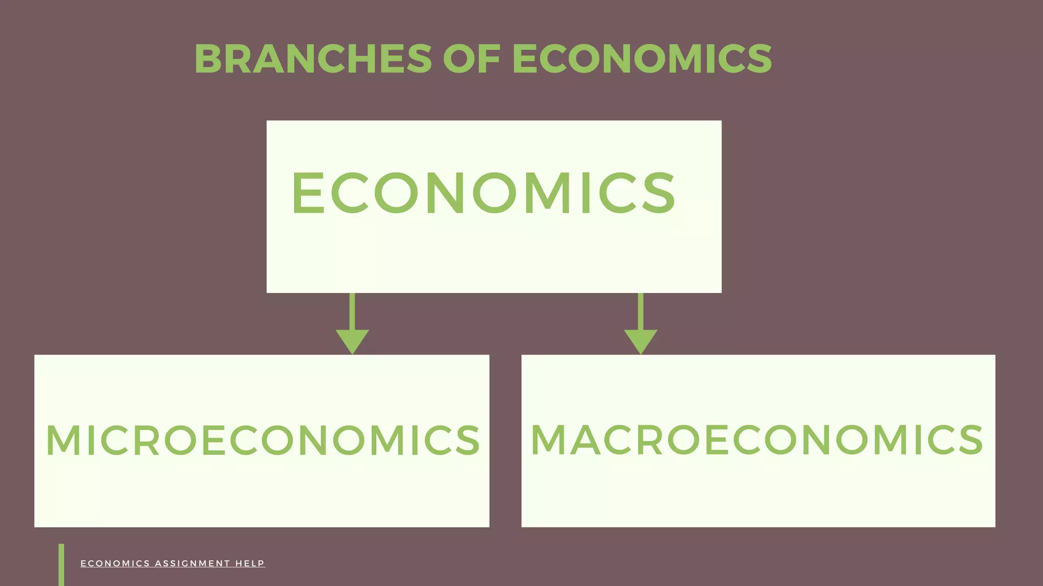 E C O N O M I C S A S S I G N M E N T H E L P
MACROECONOMICSMICROECONOMICS
BRANCHES OF ECONOMICS
ECONOMICS
 