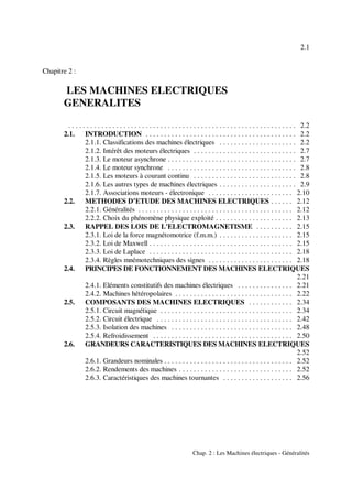 2.1
Chap. 2 : Les Machines électriques - Généralités
Chapitre 2 :
LES MACHINES ELECTRIQUES
GENERALITES
. . . . . . . . . ....