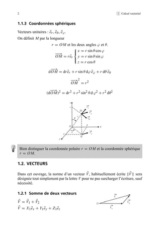 – de norme V1V2 |sin α|
où α = ( 
V1, 
V2).
• Le produit vectoriel de deux vecteurs parallèles est nul.
• Pour les vecteur...