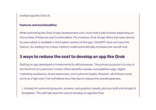 How much does it cost to build an app like Grok?.ppt