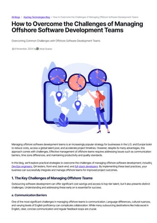 How to Overcome the Challenges of Managing Offshore Software ...