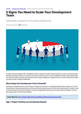 5 Signs You Need to Scale Your Development Team | PDF