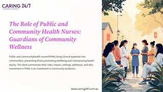 Role of Public & Community Health Nurses Guide | PDF