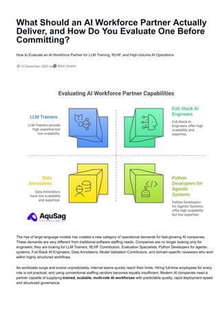 AI Workforce Partner Evaluation Guide: How to Choose the Right AI ...