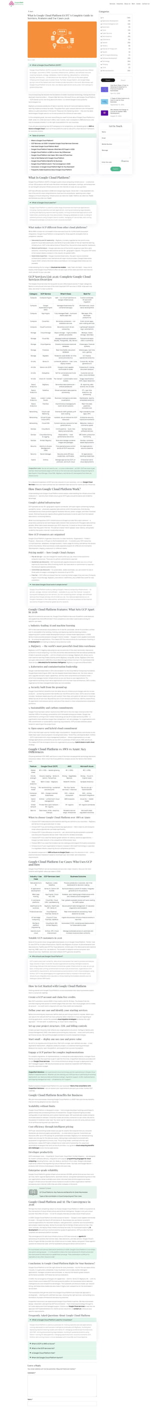 What Is Google Cloud Platform GCP Services Features Use Cases 2026 What Is Google Cloud Platform GCP Services Features Use Cases 2026 1 320 