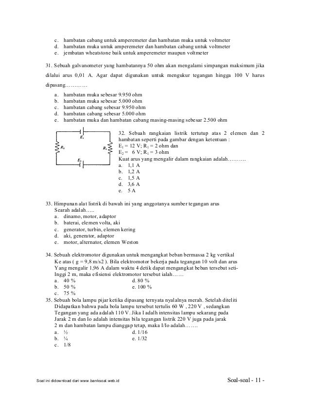 Soal Un Jembatan Wheatstone - Guru Paud