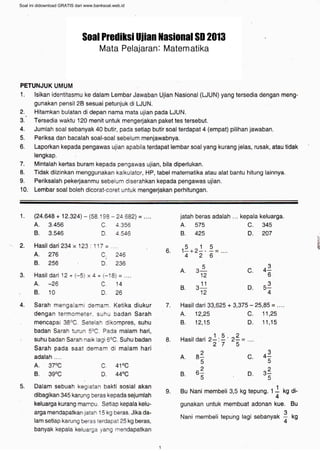 Bank Soal Matematika Sd Mi