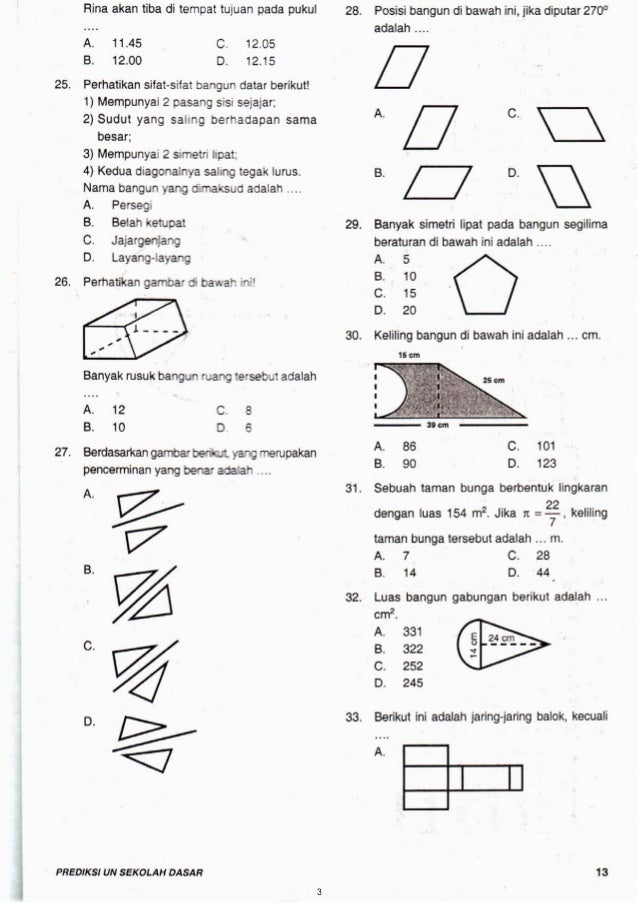 Bank Soal Sd Matematika Kelas 6