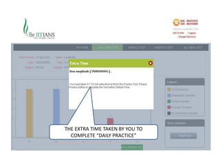 THE EXTRA TIME TAKEN BY YOU TO
  COMPLETE “DAILY PRACTICE”
 