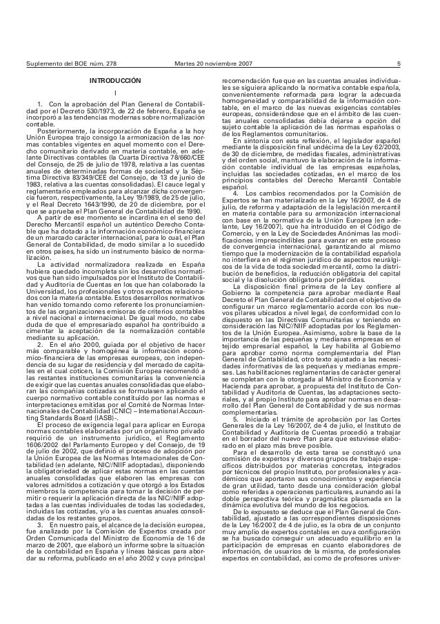 BOE PLAN GENERAL CONTABILIDAD 2007 ESPAÑA
