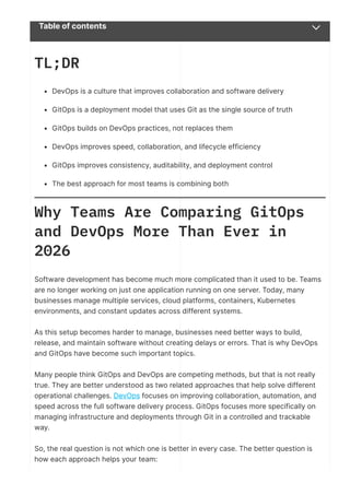 GitOps vs DevOps Explained: Differences, Use Cases & Best Practices | PDF