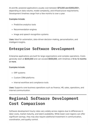 The Complete Guide to Software Development Costs in 2026 | PDF