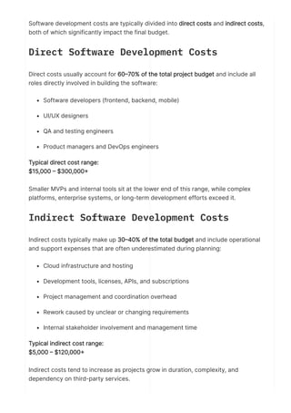 The Complete Guide to Software Development Costs in 2026 | PDF