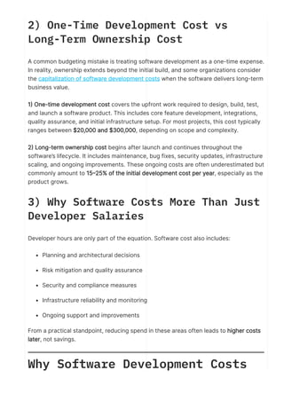 The Complete Guide to Software Development Costs in 2026 | PDF