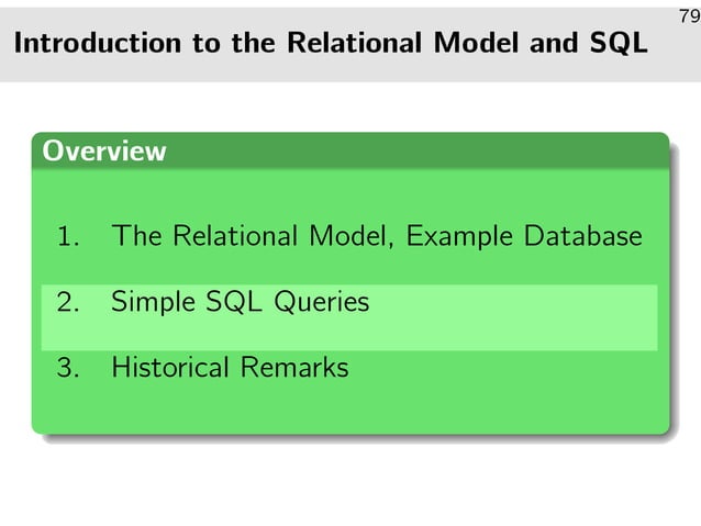 Introduction to the Relational Model and SQL | PPT