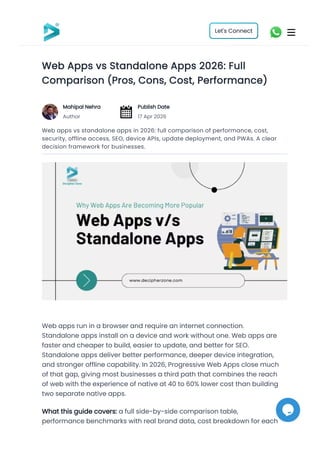 Web Apps vs Standalone Apps in 2026: Comprehensive Comparison of Cost ...